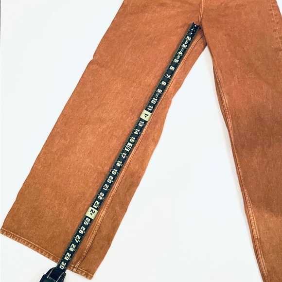 ASOS DESIGN Tall premium wide leg jeans in mustard yellow - Picture 9 of 10